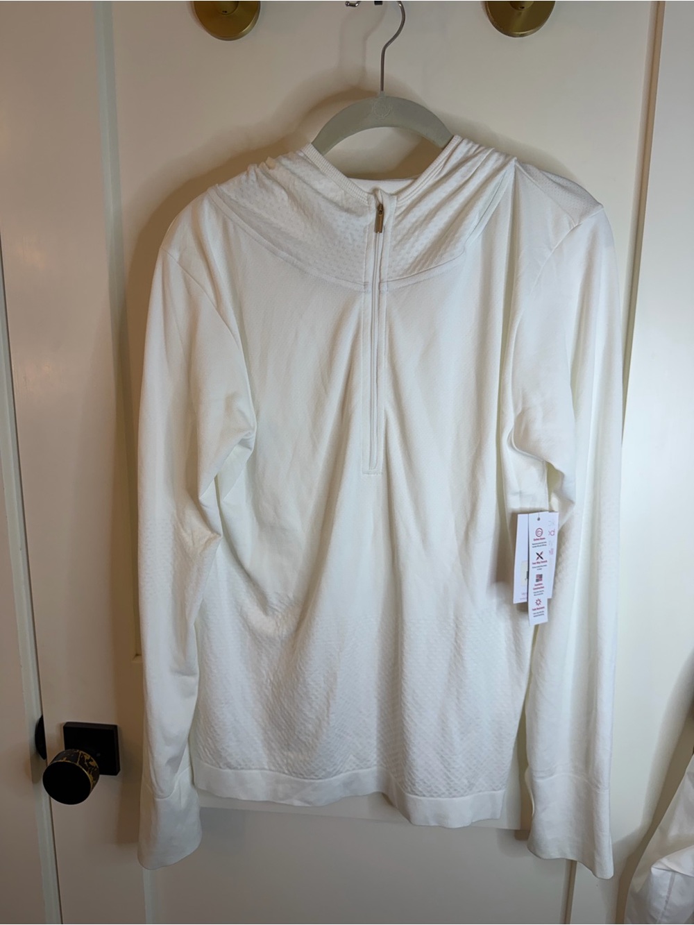 EleVen by Venus Williams Legacy White Quarter-Zip Hooded Pullover